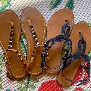 (2) Pair Lot of Sandals by American Eagle & Merona |Size 9